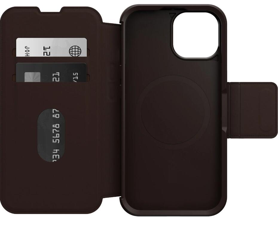 OtterBox Strada Series Folio mit MagSafe für das Apple iPhone 15 Plus - Braun