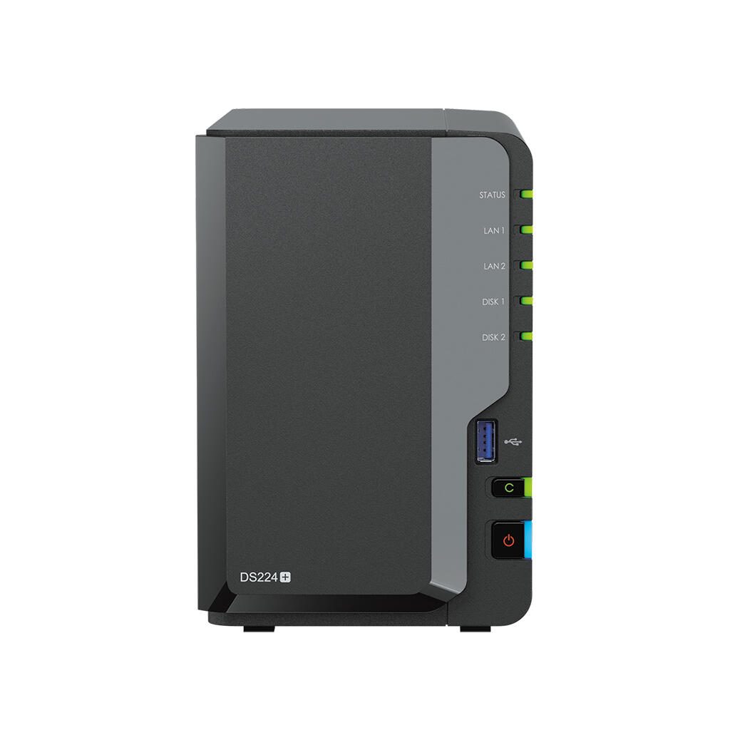 Synology DiskStation DS224+ 2 Einschübe NAS-Server Leergehäuse + 16TB (2x8TB) Seagate Ironwolf SATA 3.5" HDD Festplatten