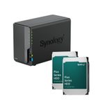 Synology DiskStation DS224+ 2 Einschübe NAS-Server Leergehäuse (DS224+) + 16TB (2x8TB) Synology Plus 3.5" SATA 6Gb/s Festplatten