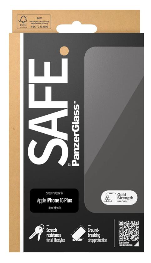SAFE. by PanzerGlass™ Displayschutz für das Apple iPhone 15 Plus - Ultra-Wide Fit
