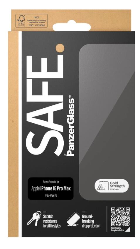 SAFE. by PanzerGlass™ Displayschutz für das Apple iPhone 15 Pro Max - Ultra-Wide Fit
