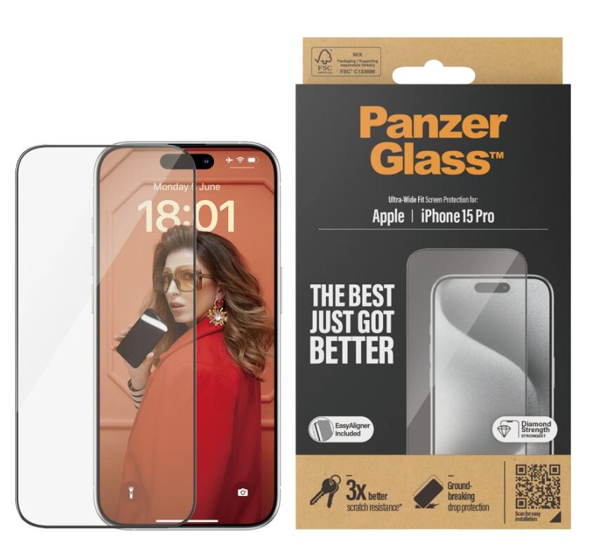 PanzerGlass™ Displayschutzfolie iPhone 15 Pro