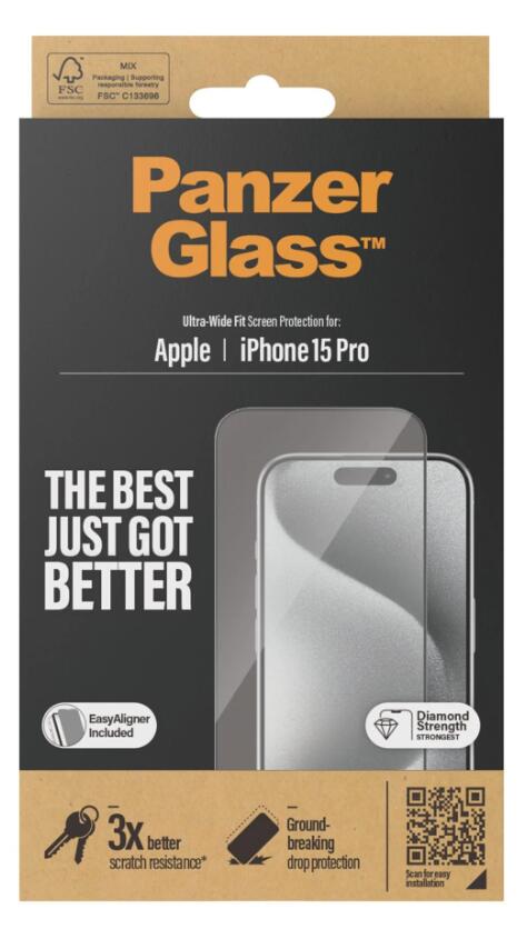 PanzerGlass™ Displayschutzfolie iPhone 15 Pro