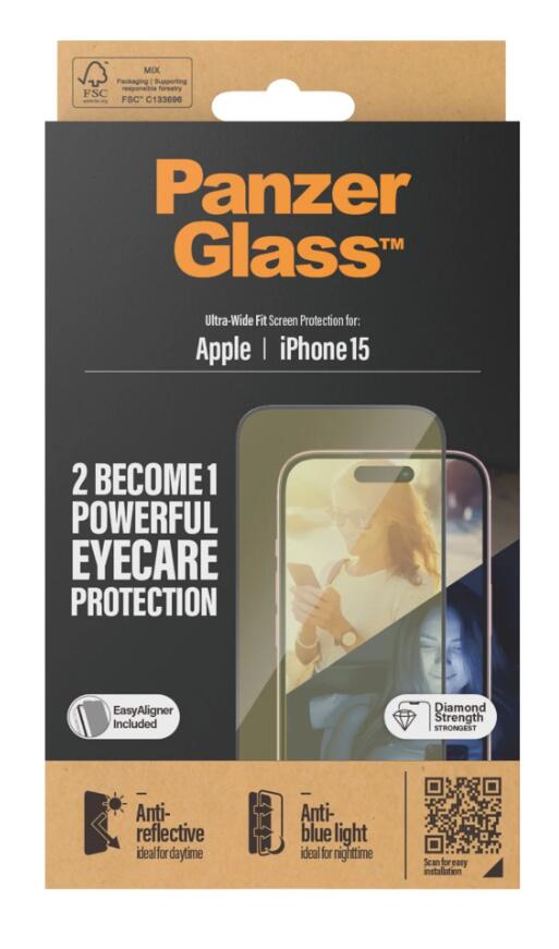 PanzerGlass™ Eyecare Displayschutzfolie für das Apple iPhone 15