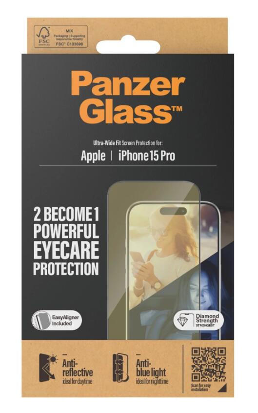 PanzerGlass™ Eyecare Displayschutzfolie für das Apple iPhone 15 Pro