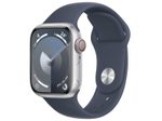 Apple Watch Series 9 (GPS) 41mm Aluminiumgehäuse silber, Sportband sturmblau, S/M