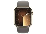 Apple Watch Series 9 (GPS + Cellular) 45mm Edelstahlgehäuse gold, Sportband grau S/M