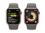 Apple Watch Series 9 (GPS + Cellular) 45mm Edelstahlgehäuse gold, Sportband grau S/M