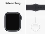 Apple Watch Series 9 (GPS) 45mm Aluminiumgehäuse mitternacht, Sportband mitternacht, M/L