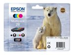 Epson Original 26 Eisbär Druckerpatronen 4er Multipack BK/C/M/Y (C13T26164010)