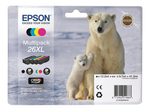 Epson Original 26XL Eisbär Druckerpatronen 4er Multipack BK/C/M/Y (C13T26364010)