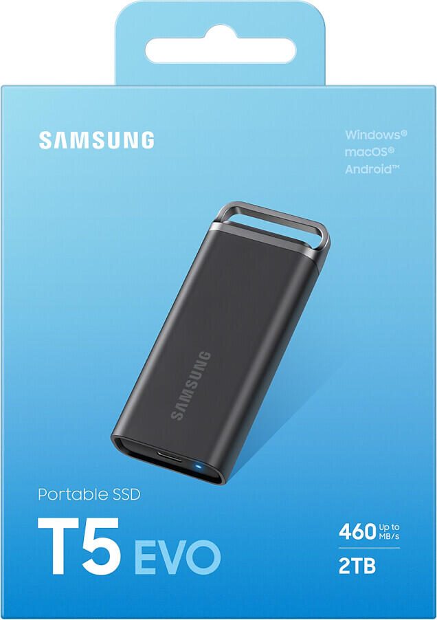 Samsung Portable SSD T5 EVO - 2TB in Schwarz für PC/Mac