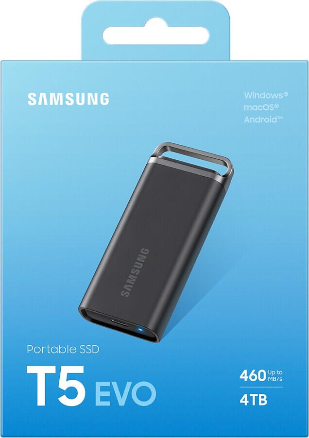 Samsung Portable SSD T5 EVO - 4TB in Schwarz für PC/Mac