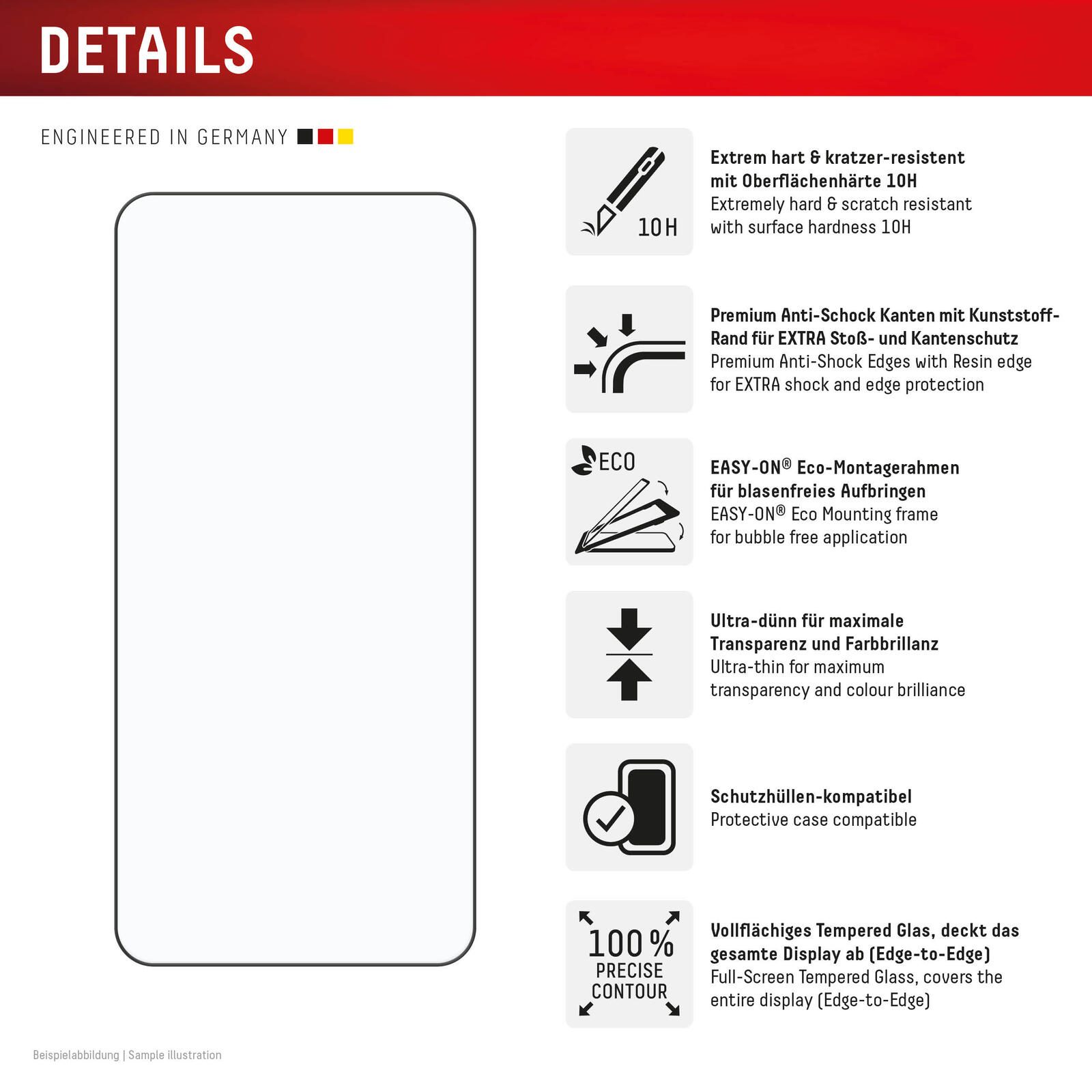 DISPLEX Premium Panzerglas (Full Cover, 10H) für Samsung Galaxy S24/S25