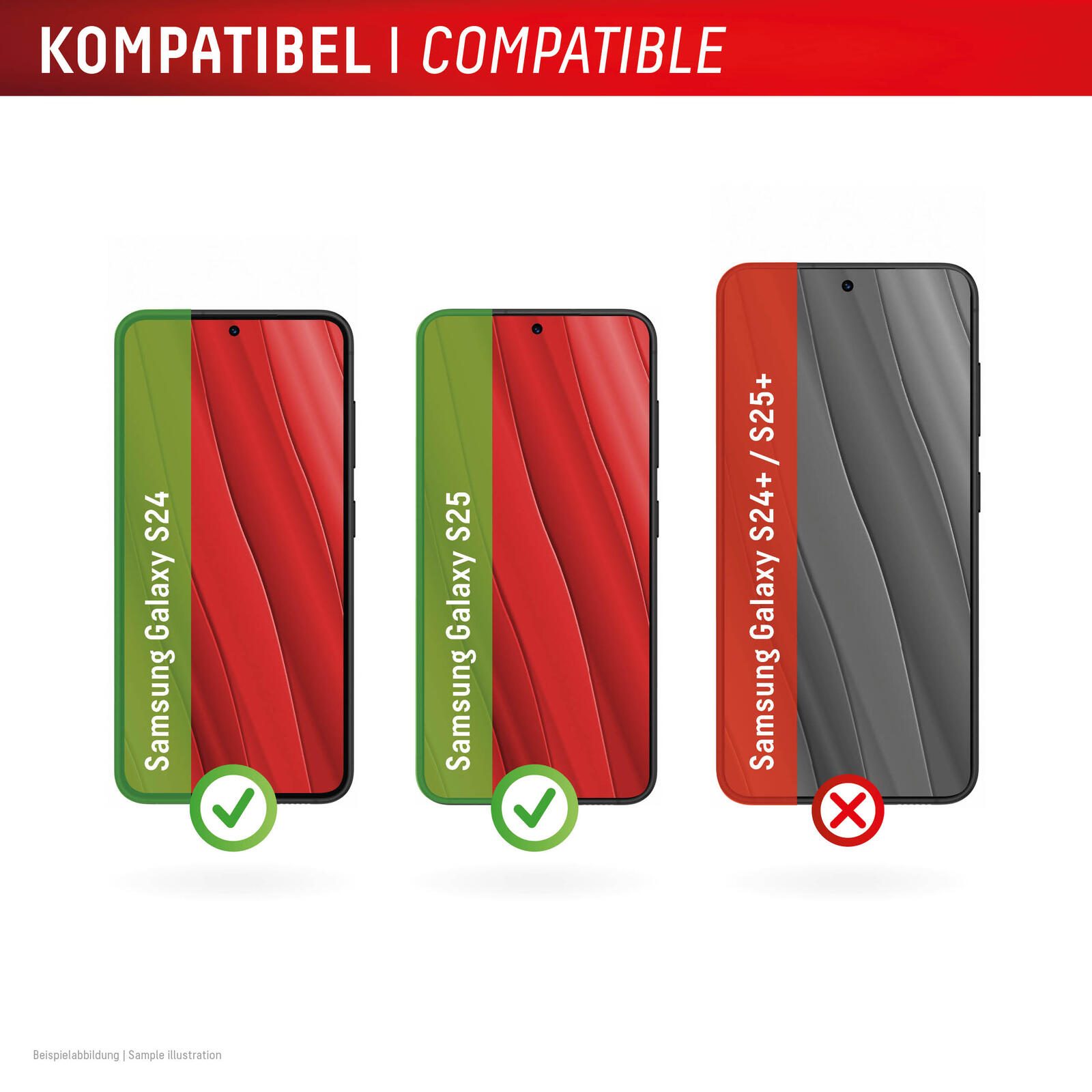 DISPLEX Panzerglas (10H) + Schutzhülle für Samsung Galaxy S24/S25