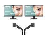 2x BenQ GW2490 Essential Monitor 60,5 cm (23,8") + BenQ Ergo Arm BDH01