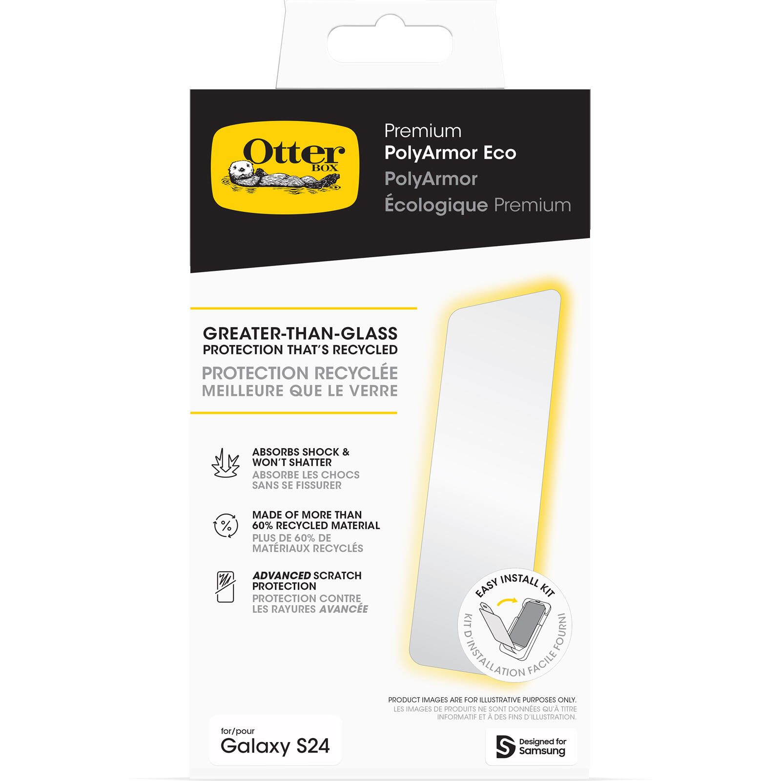 OtterBox Premium PolyArmor Eco Displayschutzglas für das Samsung Galaxy S24