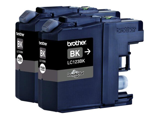 Brother Original LC-123 Druckerpatronen Doppelpack schwarz 2 x 600 Seiten (LC123BKBP2DR)