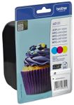 Brother Original LC-123 Druckerpatronen 3er Multipack C/M/Y 600 Seiten (LC123RBWBPDR)