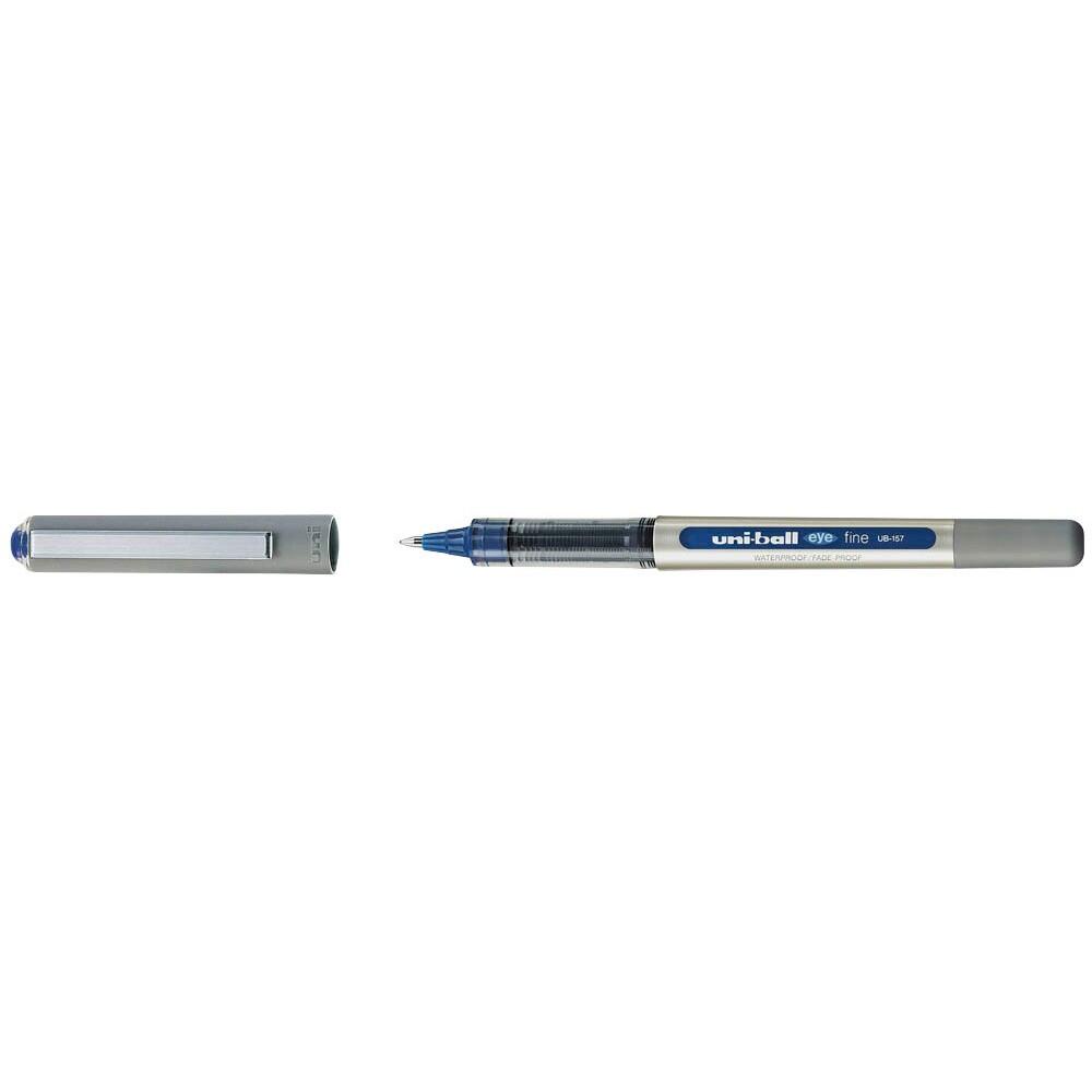 uni-ball eye fine UB-157 Tintenroller silber 0,4 mm Schreibfarbe blau - 12 Stück