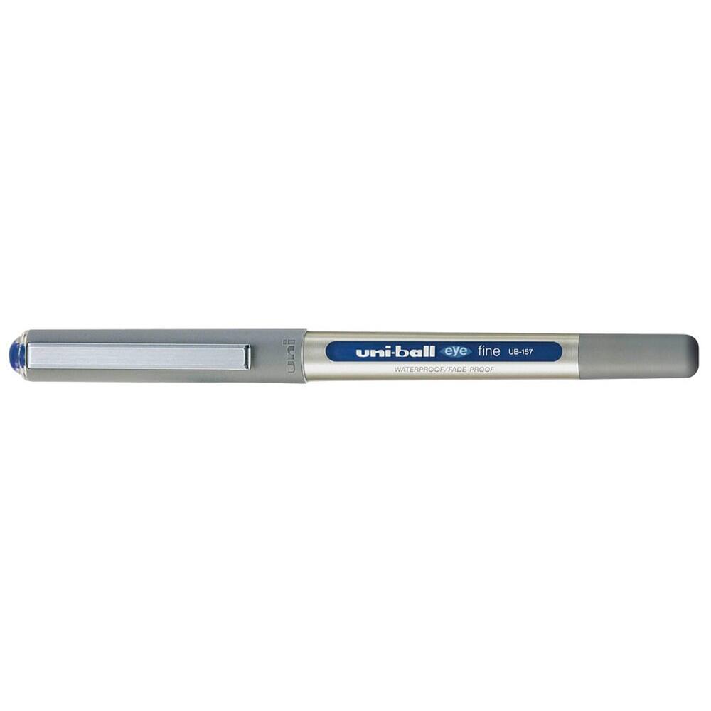 uni-ball eye fine UB-157 Tintenroller silber 0,4 mm Schreibfarbe blau - 12 Stück