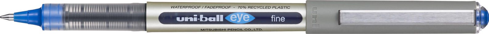 uni-ball eye fine UB-157 Tintenroller silber 0,4 mm Schreibfarbe blau - 12 Stück
