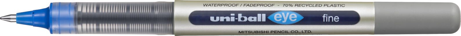 uni-ball eye fine UB-157 Tintenroller silber 0,4 mm Schreibfarbe blau - 12 Stück