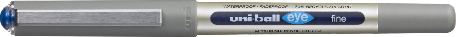uni-ball eye fine UB-157 Tintenroller silber 0,4 mm Schreibfarbe blau - 12 Stück