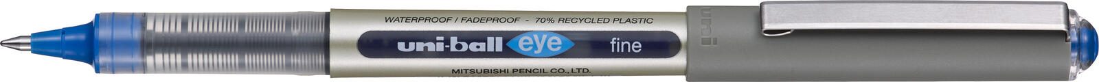 uni-ball eye fine UB-157 Tintenroller silber 0,4 mm Schreibfarbe blau - 12 Stück