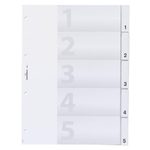 DURABLE Ordnerregister Vollformat 1-5 transparent - 1 Satz