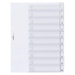 DURABLE Ordnerregister Vollformat 1-10 transparent 10-teilig - 1 Satz