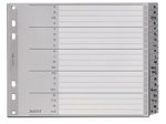LEITZ Ordnerregister 1262 Halbformat, Überbreite A-Z grau 20-teilig, - 1 Satz
