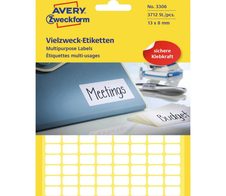 AVERY Zweckform Etiketten 3306 13,0 x 8,0 mm weiß - 3.712 Stück