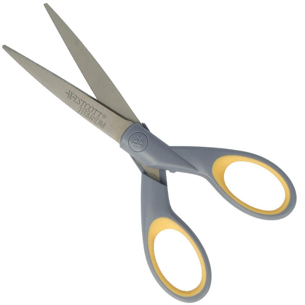 WESTCOTT Papierschere TITANIUM Super 18,0 cm - grau-gelb