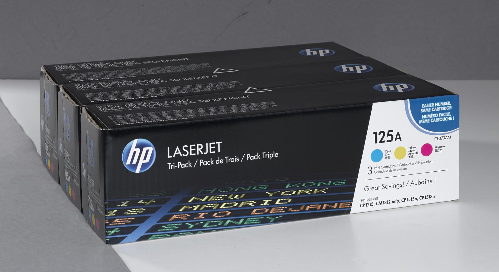 HP Original 125A Toner Tri-Pack cyan, magenta, gelb 1.400 Seiten (CF373AM)