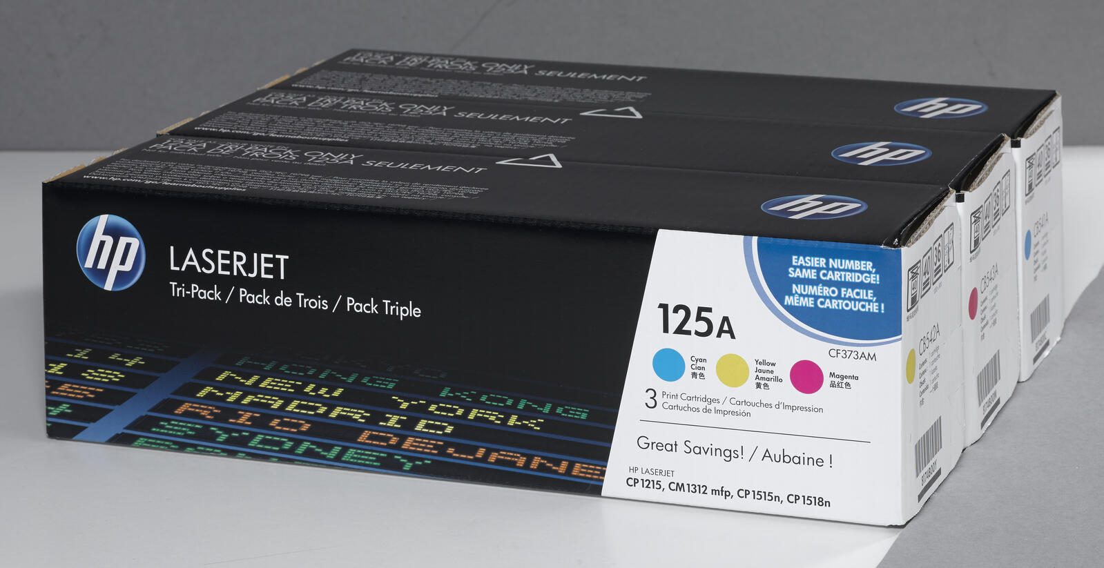 HP Original 125A Toner Tri-Pack cyan, magenta, gelb 1.400 Seiten (CF373AM)