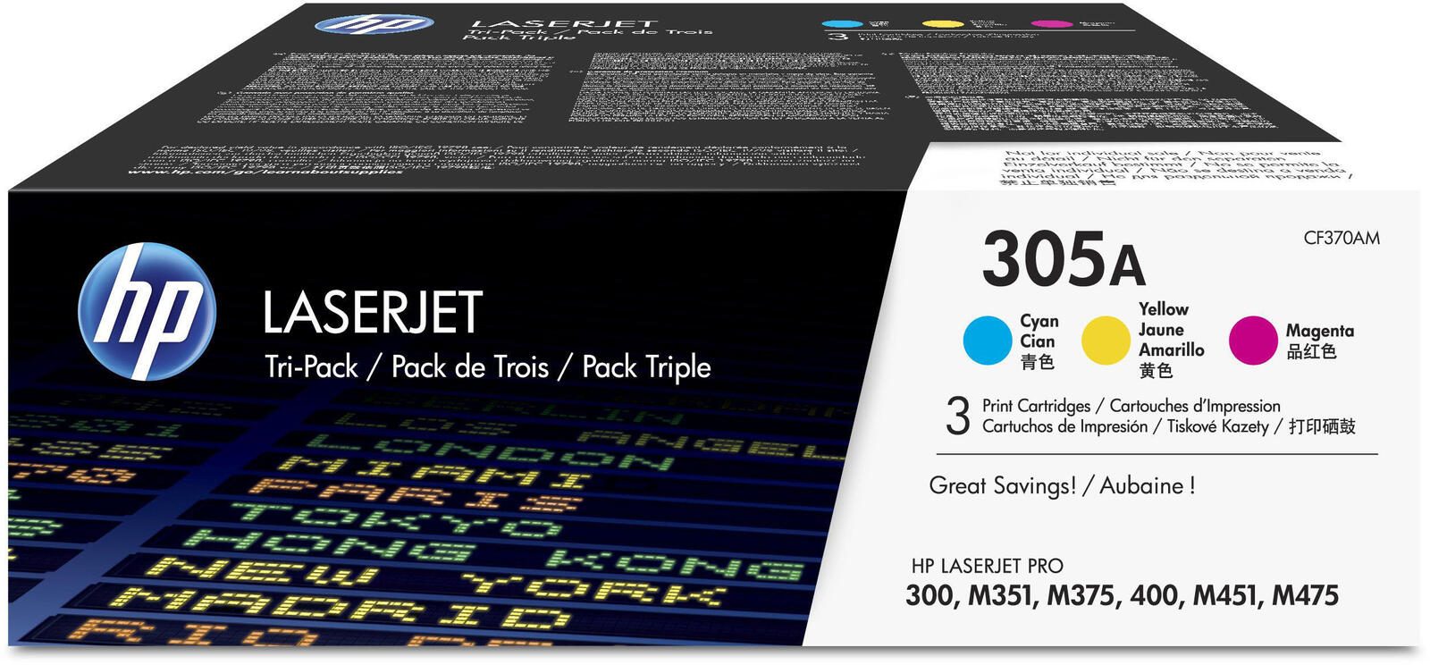 HP Original 305A Toner - 3er Multipack (CF370AM)