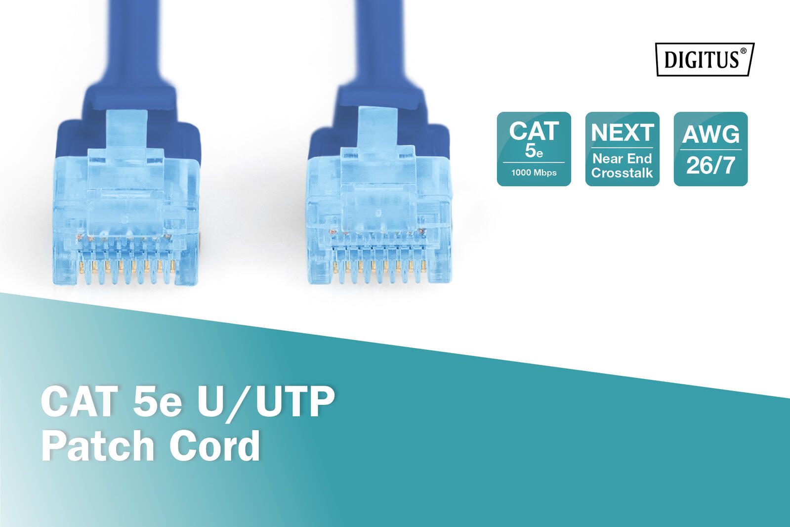 DIGITUS Patch-Kabel RJ-45 (M) zu RJ-45 (M) 3 m CCA U/UTP Cat 5e blau (DK-1512-030/B)
