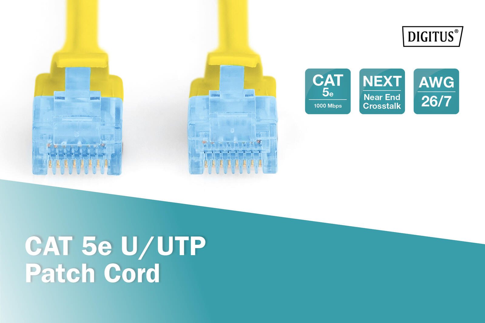 DIGITUS Patch-Kabel RJ-45 (M) zu RJ-45 (M) 5 m CCA U/UTP Cat 5e gelb (DK-1512-050/Y)
