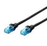 DIGITUS Patch-Kabel RJ-45 (M) zu RJ-45 (M) 1 m CCA U/UTP Cat 5e schwarz (DK-1512-010/BL)
