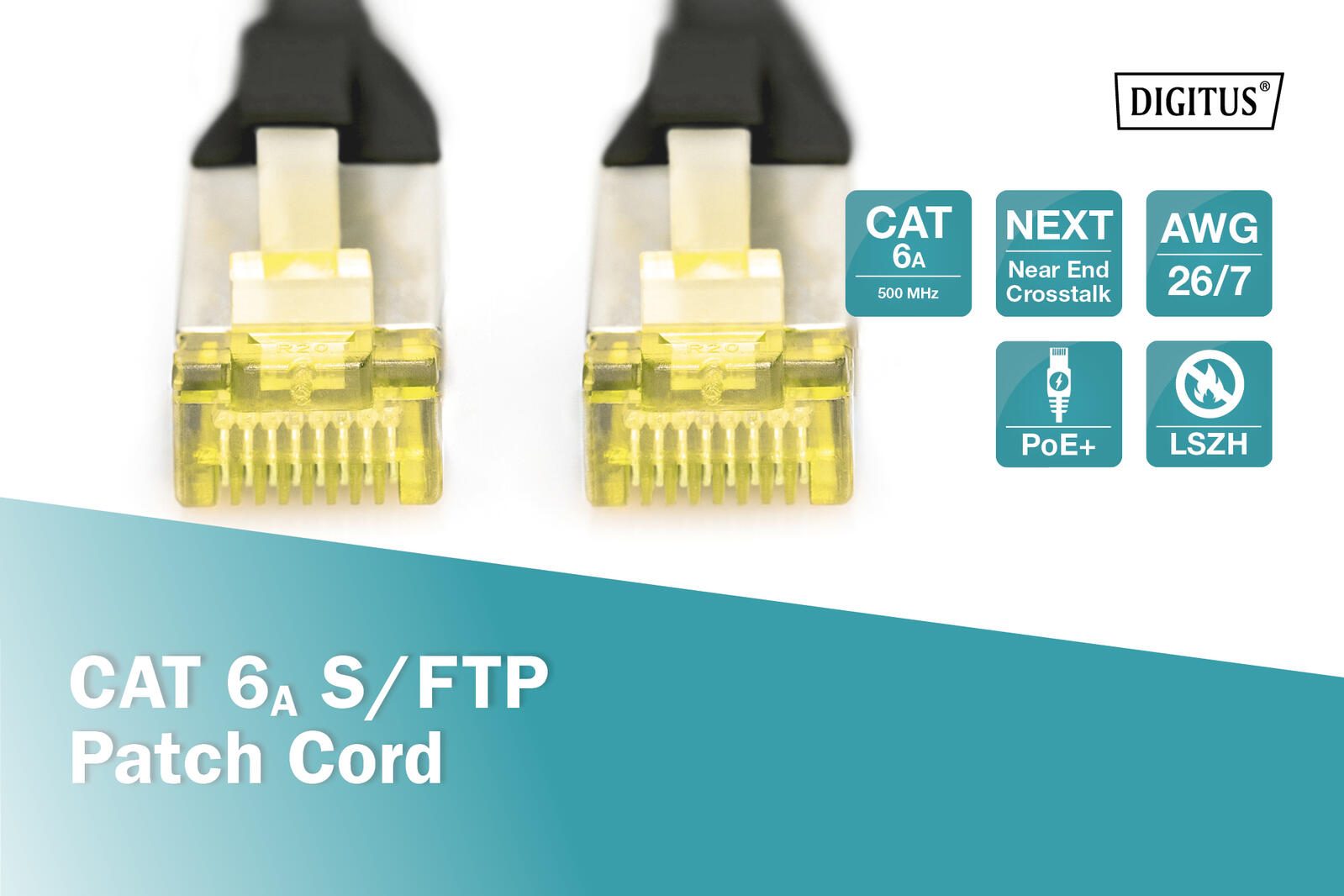 DIGITUS Patch-Kabel RJ-45 (M) zu RJ-45 (M) 7m Kupfer S/FTP Cat 6a schwarz