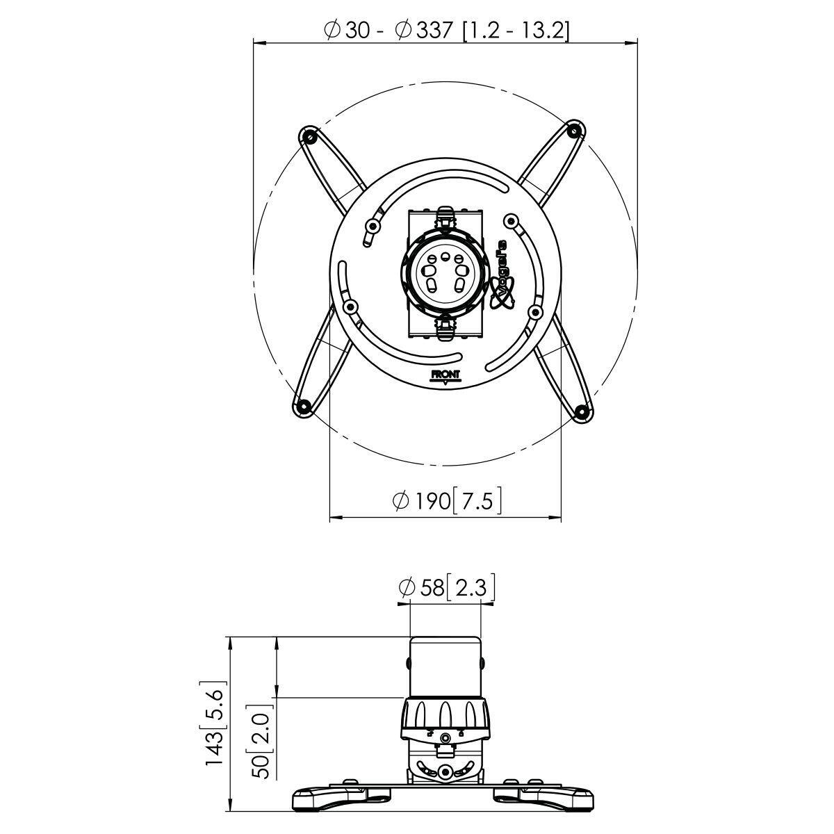 Vogel's PPC 1500 Projektor-Deckenhalterung für 30-337mm Durchmesser
