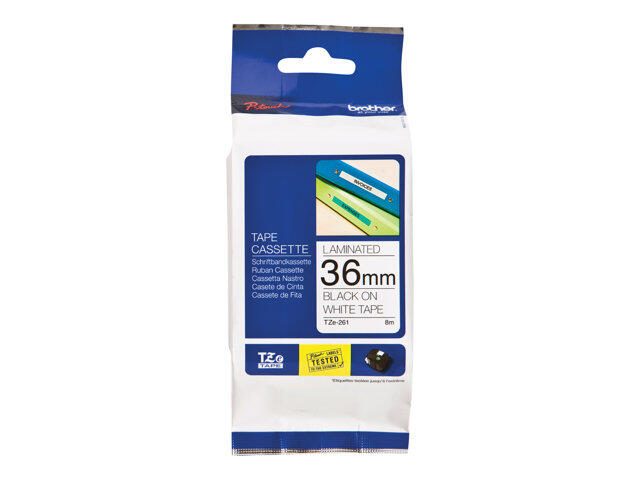 Brother TZe 261 - Laminiertes Band - Schwarz auf Weiß - Rolle (3,6 cm) - 1 Rolle(n) - für P-Touch PT-3600, PT-550, PT-92