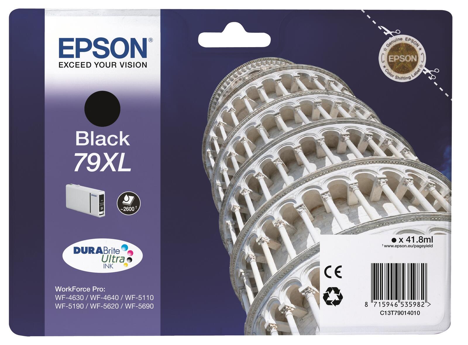 Epson Original 79XL Druckerpatrone schwarz 2.600 Seiten 41,8ml (C13T79014010)