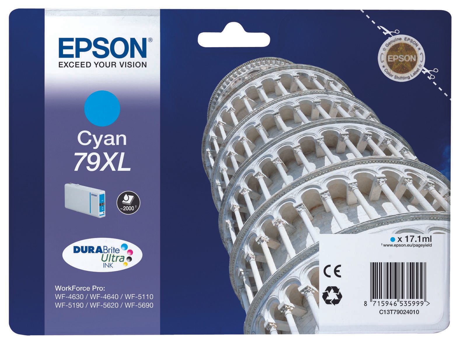 Epson Original 79XL Druckerpatronen 4er-Set schwarz, cyan, magenta, gelb (OPC13T79014010)