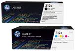 HP Original 312X/ 312A Toner 4er Set schwarz hohe Kapazität, cyan, magenta, gelb