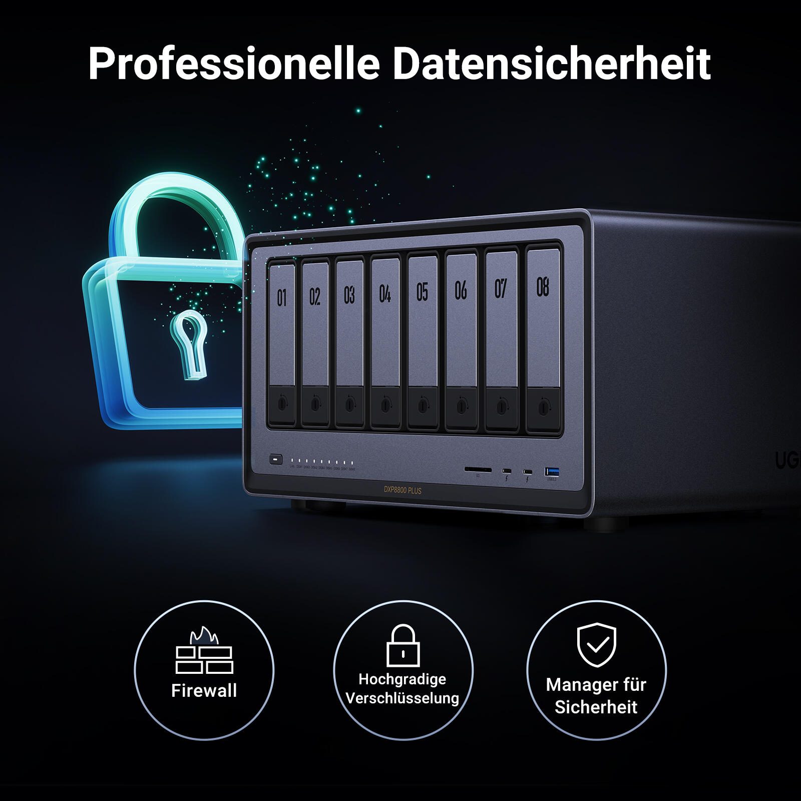 Ugreen NASync DXP8800 Plus NAS, Desktop Intel® Core™ i5 i5-1235U 8 GB DDR5 (35127)