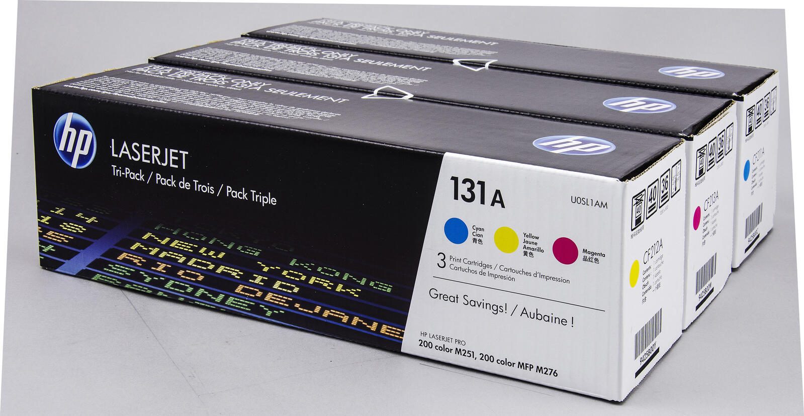 HP Original 131A Toner Tri-Pack cyan, magenta, gelb 1.800 Seiten (U0SL1AM)