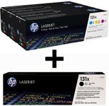 HP Original 131A Toner 4er Set schwarz hohe Kapazität, cyan, magenta, gelb