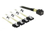 DeLOCK Kabel Mini SAS HD SFF-8643 zu SATA 7 0,5m